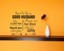 How To Be A Good Husband Quotes Wall Art Stickers